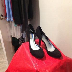 Black suede heels
